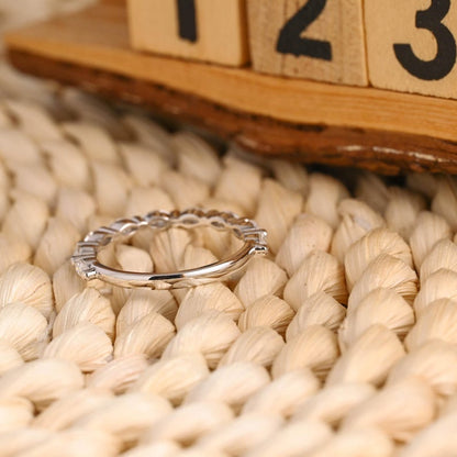 Marquise Cut Cluster Styled Lab Grown Wedding Band
