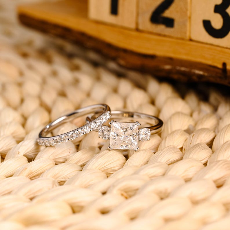 Marquise Cut Cluster Styled Lab Grown Diamond Bridal Ring Set
