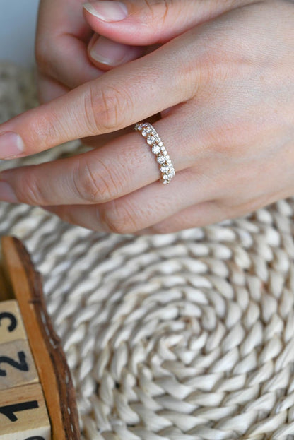 Marquise Cut Cluster Styled Lab Grown Wedding Band