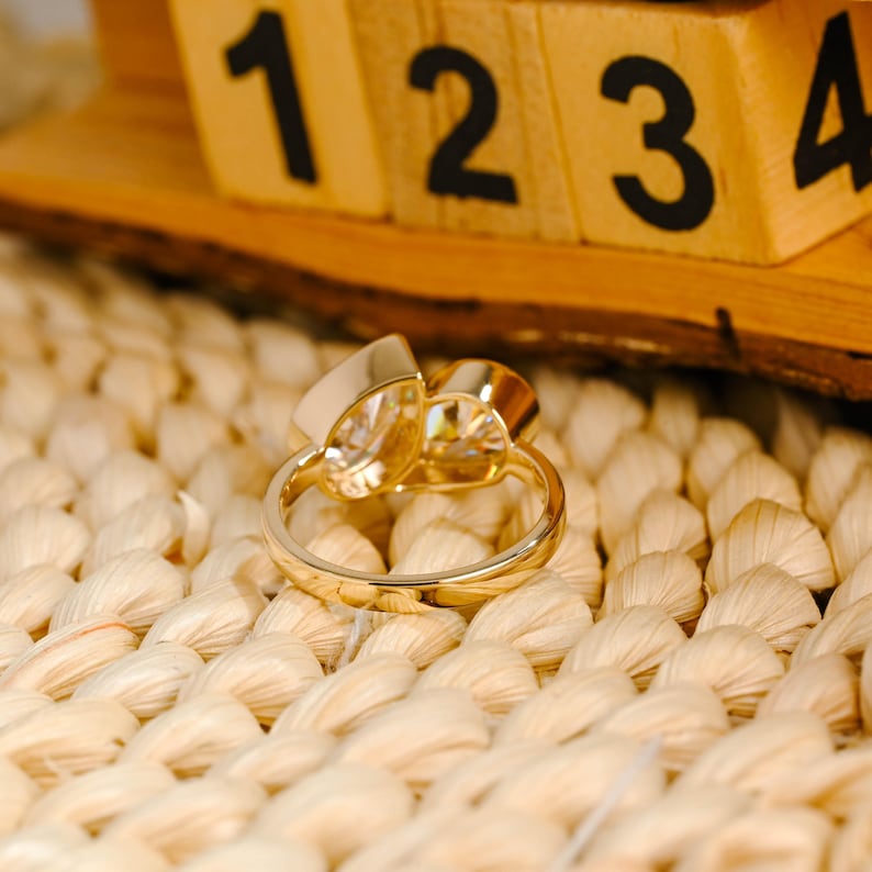 Marquise Cut Cluster Styled Lab Grown Diamond Engagement Ring