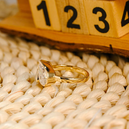 Marquise Cut Cluster Styled Lab Grown Diamond Engagement Ring