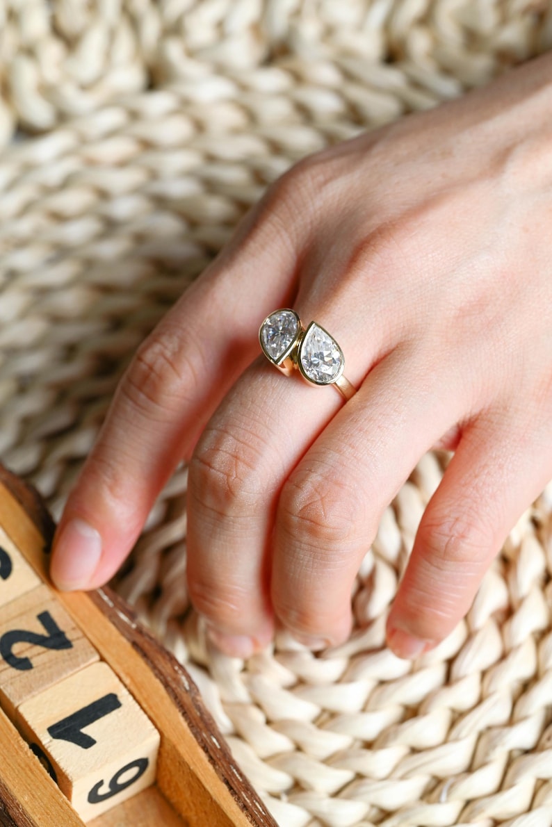 Marquise Cut Cluster Styled Lab Grown Diamond Engagement Ring