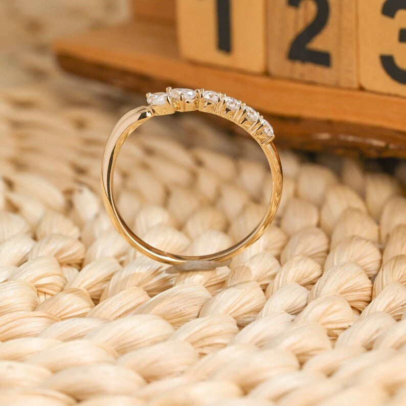 Marquise Cut Cluster Styled Lab Grown Wedding Band