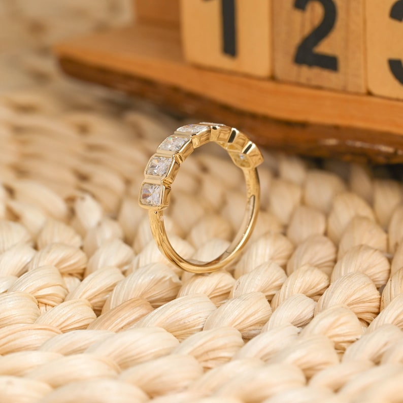 Marquise Cut Cluster Styled Lab Grown Wedding Band