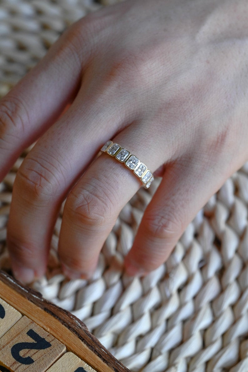 Marquise Cut Cluster Styled Lab Grown Wedding Band