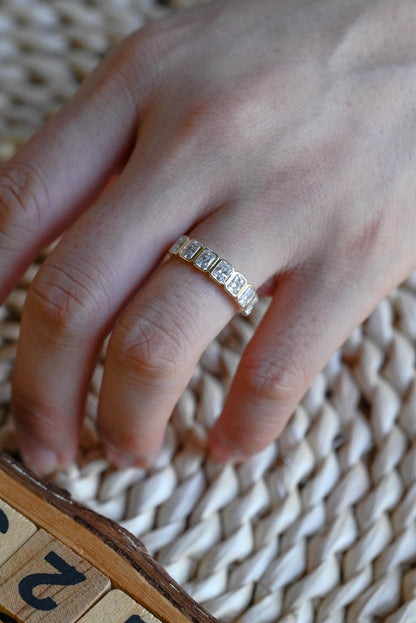 Marquise Cut Cluster Styled Lab Grown Wedding Band