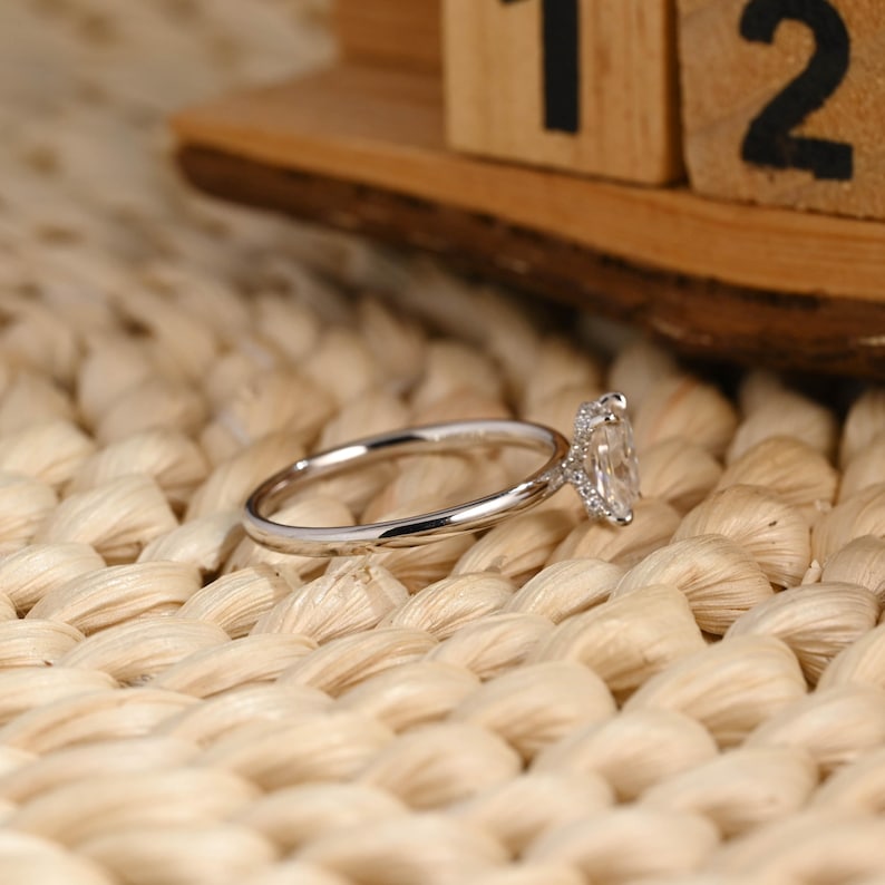 Marquise Cut Cluster Styled Lab Grown Diamond Engagement Ring
