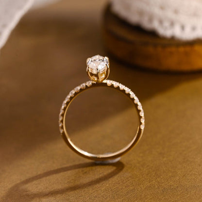 Marquise Cut Cluster Styled Lab Grown Diamond Engagement Ring