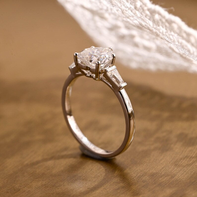 Marquise Cut Cluster Styled Lab Grown Diamond Engagement Ring