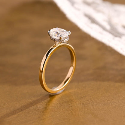 Marquise Cut Cluster Styled Lab Grown Diamond Engagement Ring