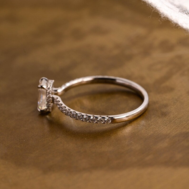 Marquise Cut Cluster Styled Lab Grown Diamond Engagement Ring