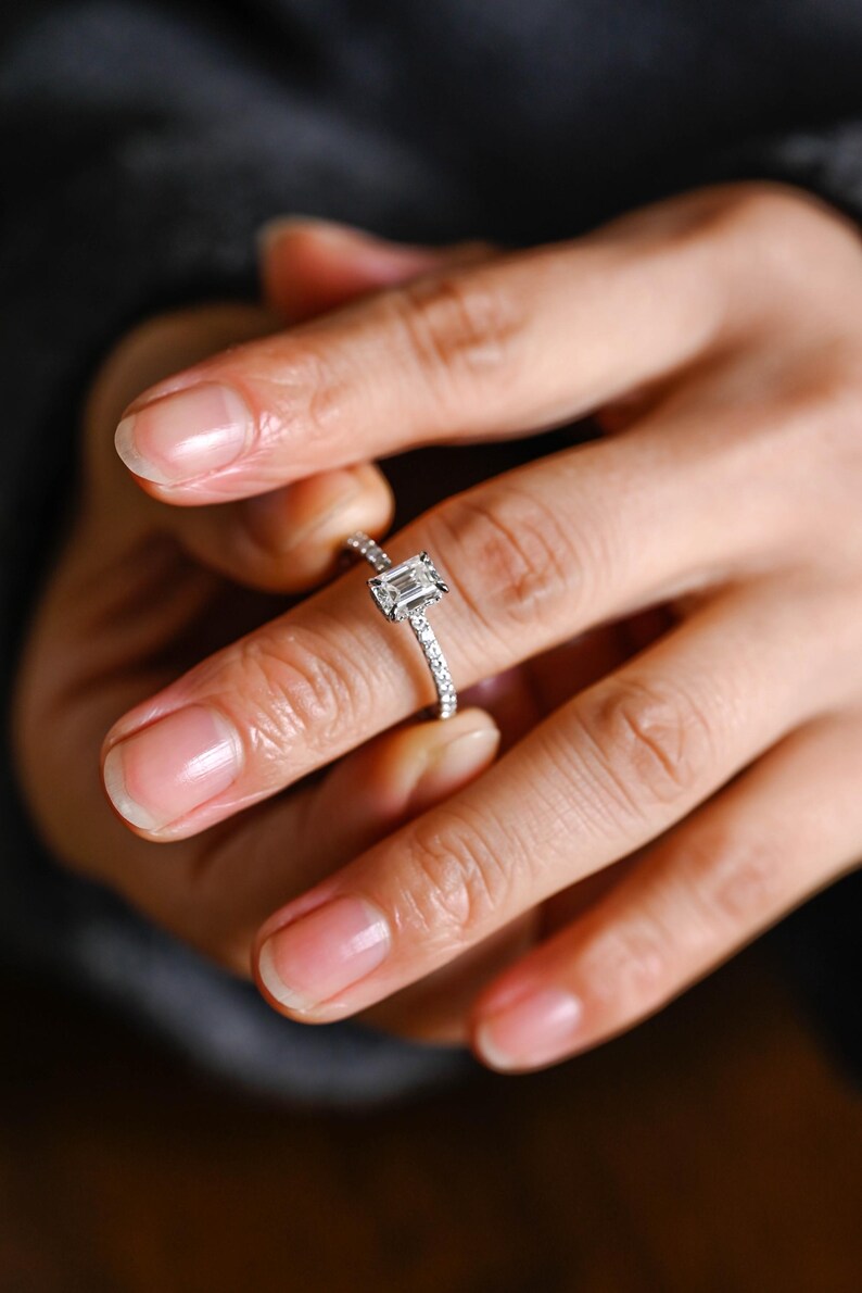 Marquise Cut Cluster Styled Lab Grown Diamond Engagement Ring
