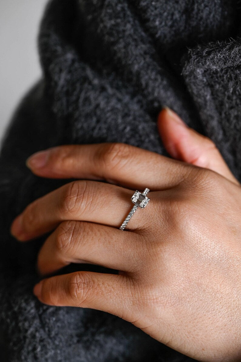 Marquise Cut Cluster Styled Lab Grown Diamond Engagement Ring