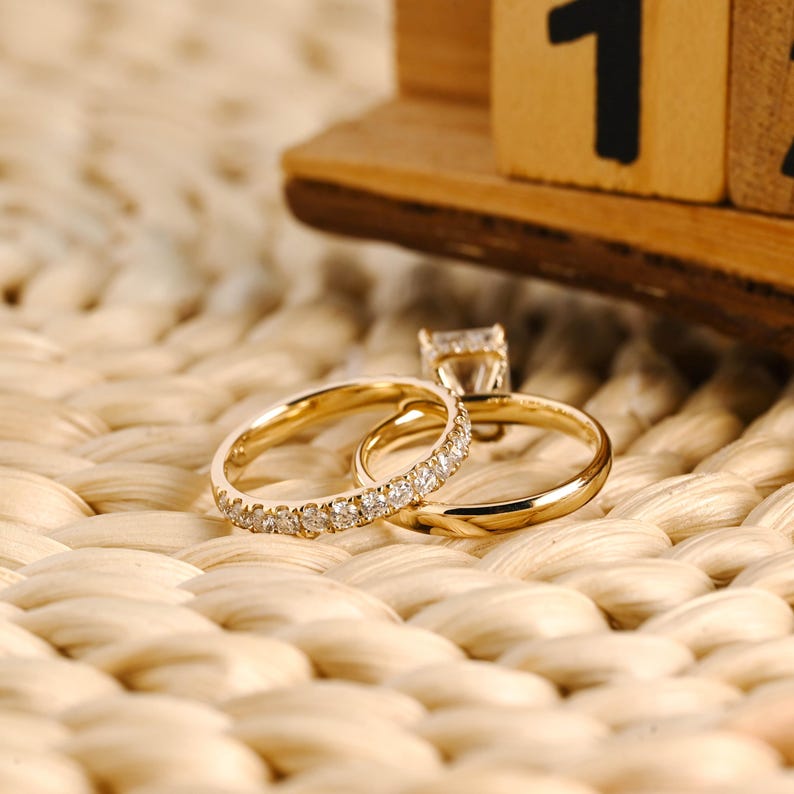 Marquise Cut Cluster Styled Lab Grown Diamond Bridal Ring Set