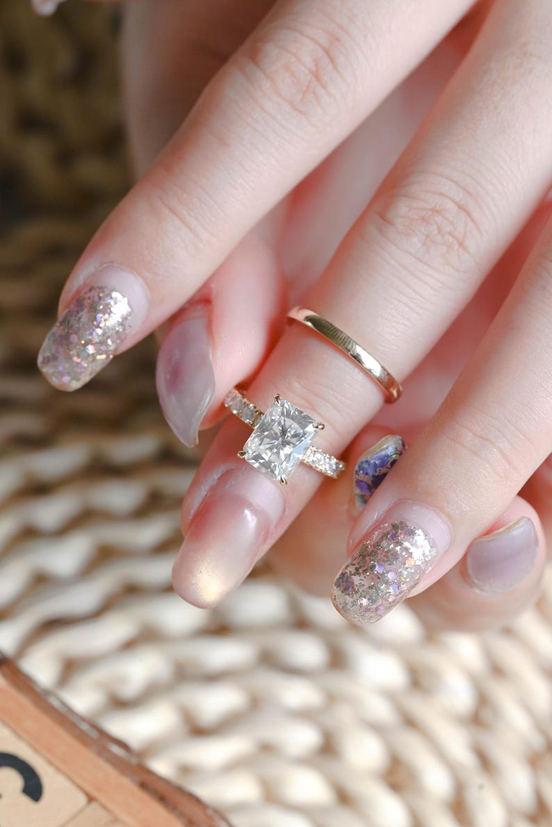 Marquise Cut Cluster Styled Lab Grown Diamond Bridal Ring Set