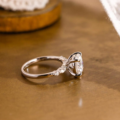 Marquise Cut Cluster Styled Lab Grown Diamond Engagement Ring