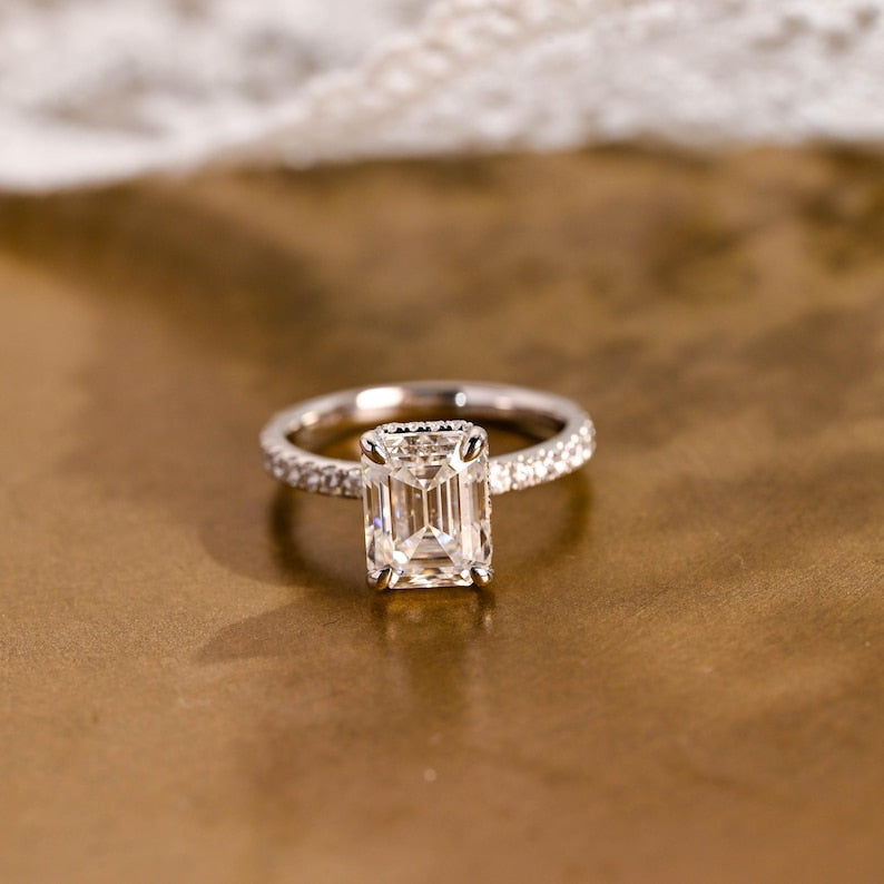 Marquise Cut Cluster Styled Lab Grown Diamond Engagement Ring