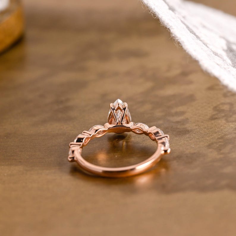 Marquise Cut Cluster Styled Lab Grown Diamond Engagement Ring