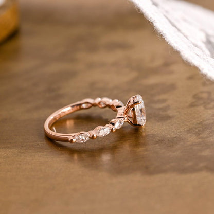 Marquise Cut Cluster Styled Lab Grown Diamond Engagement Ring