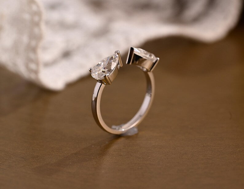 Marquise Cut Cluster Styled Lab Grown Diamond Engagement Ring