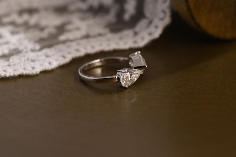 Marquise Cut Cluster Styled Lab Grown Diamond Engagement Ring