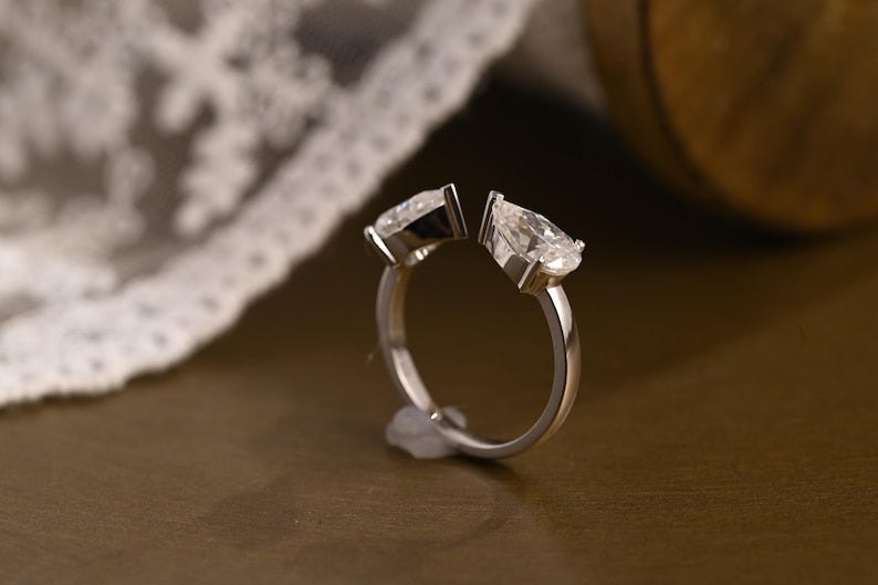 Marquise Cut Cluster Styled Lab Grown Diamond Engagement Ring
