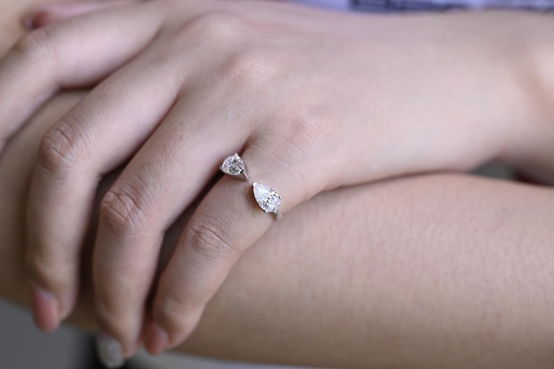 Marquise Cut Cluster Styled Lab Grown Diamond Engagement Ring