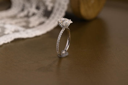 Marquise Cut Cluster Styled Lab Grown Diamond Engagement Ring