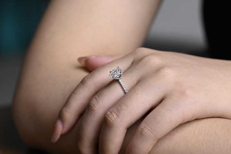 Marquise Cut Cluster Styled Lab Grown Diamond Engagement Ring