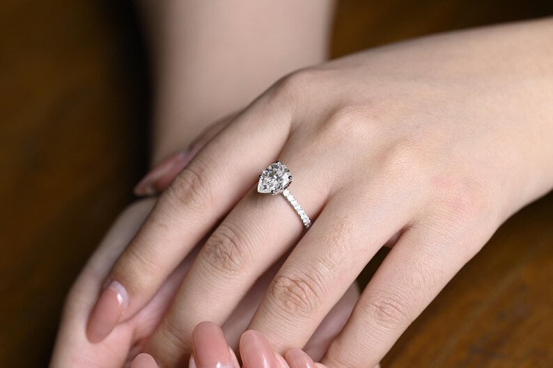 Marquise Cut Cluster Styled Lab Grown Diamond Engagement Ring