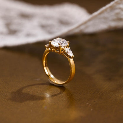 Marquise Cut Cluster Styled Lab Grown Diamond Engagement Ring