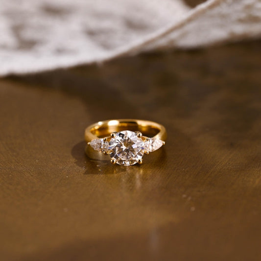 Marquise Cut Cluster Styled Lab Grown Diamond Engagement Ring