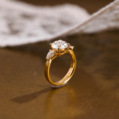 Marquise Cut Cluster Styled Lab Grown Diamond Engagement Ring