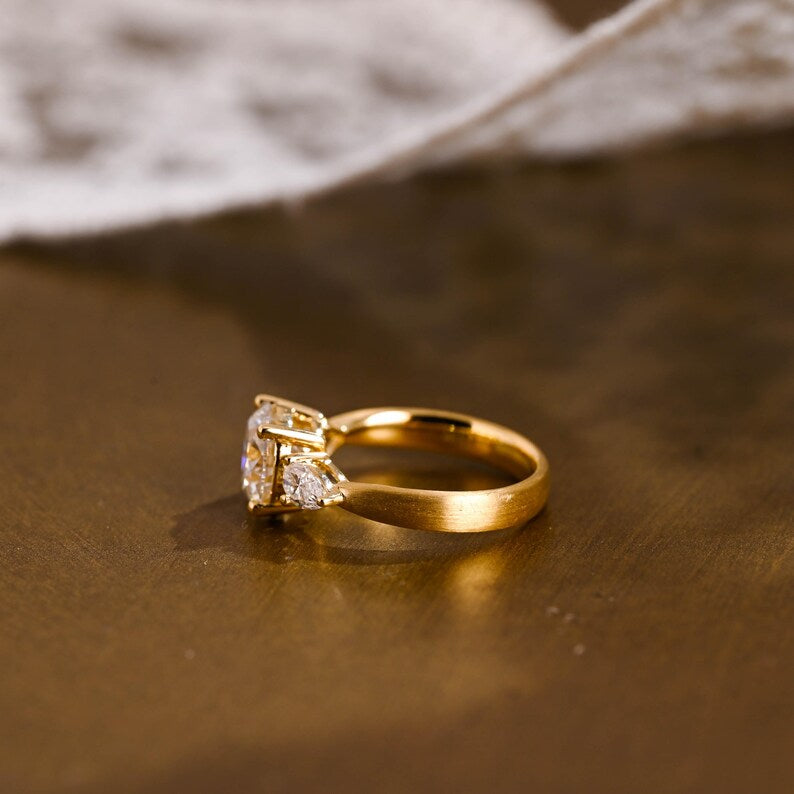 Marquise Cut Cluster Styled Lab Grown Diamond Engagement Ring