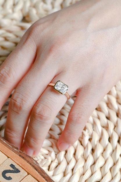 Marquise Cut Cluster Styled Lab Grown Diamond Engagement Ring