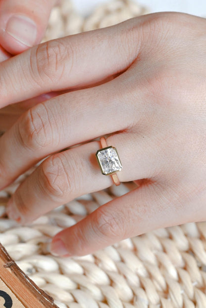 Marquise Cut Cluster Styled Lab Grown Diamond Engagement Ring