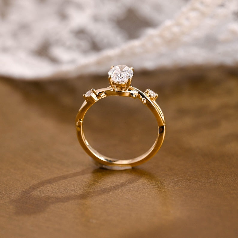 Marquise Cut Cluster Styled Lab Grown Diamond Engagement Ring