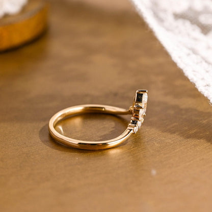 Marquise Cut Cluster Styled Lab Grown Wedding Band