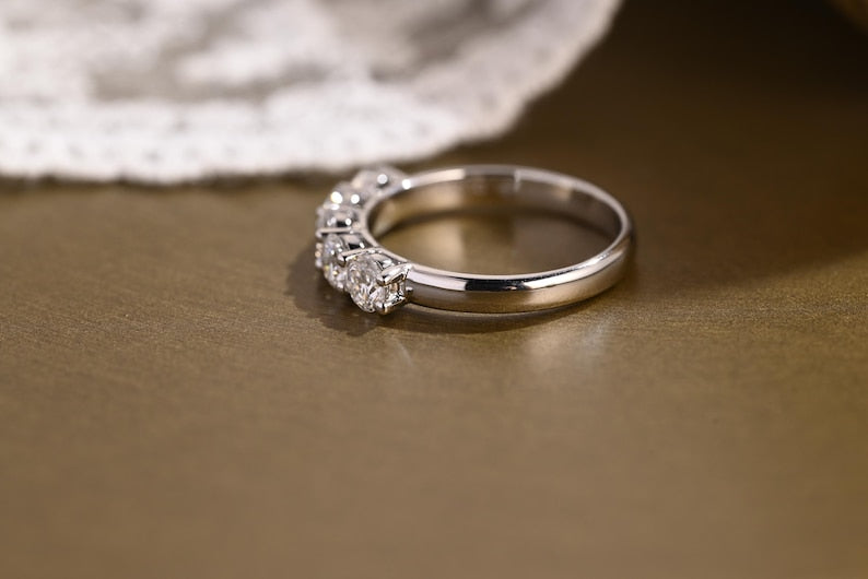 Marquise Cut Cluster Styled Lab Grown Wedding Band