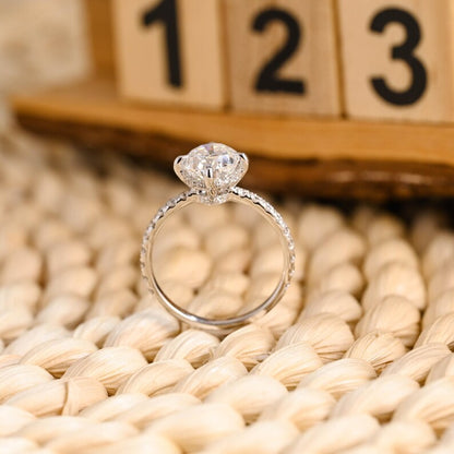 Marquise Cut Cluster Styled Lab Grown Diamond Engagement Ring