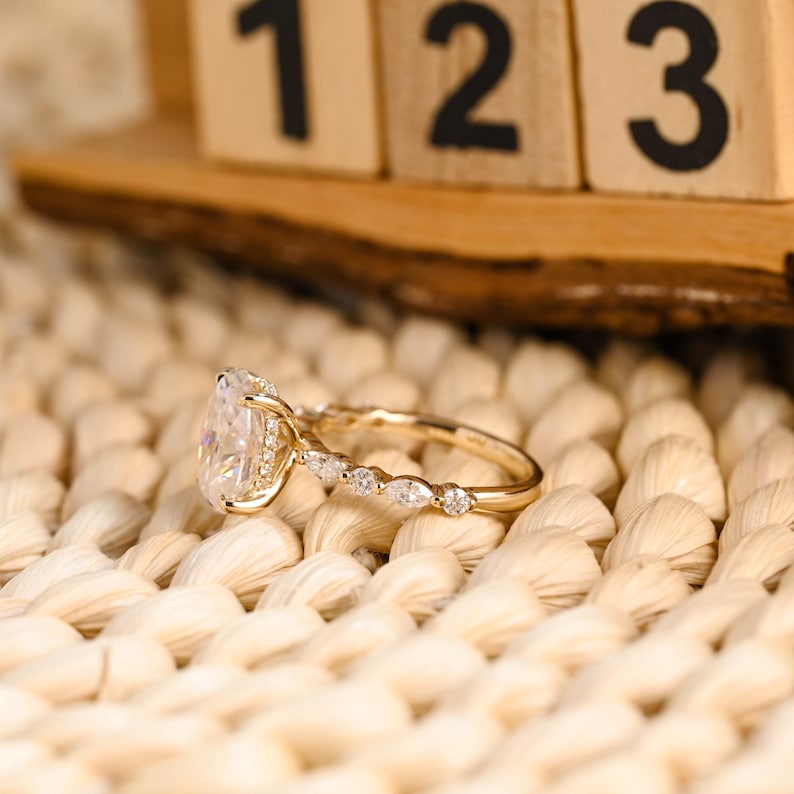 Marquise Cut Cluster Styled Lab Grown Diamond Engagement Ring