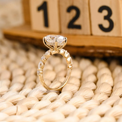 Marquise Cut Cluster Styled Lab Grown Diamond Engagement Ring
