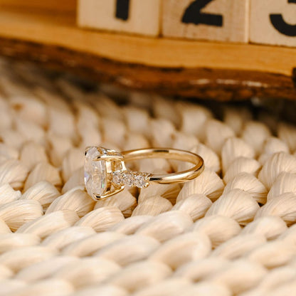 Marquise Cut Cluster Styled Lab Grown Diamond Engagement Ring
