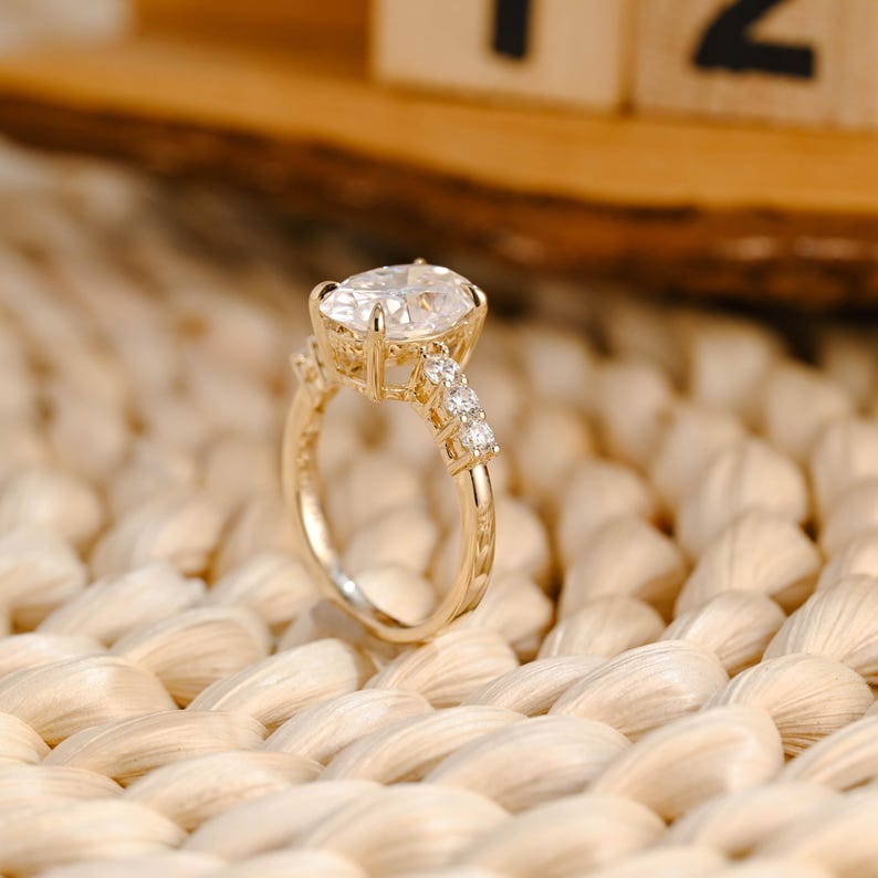Marquise Cut Cluster Styled Lab Grown Diamond Engagement Ring