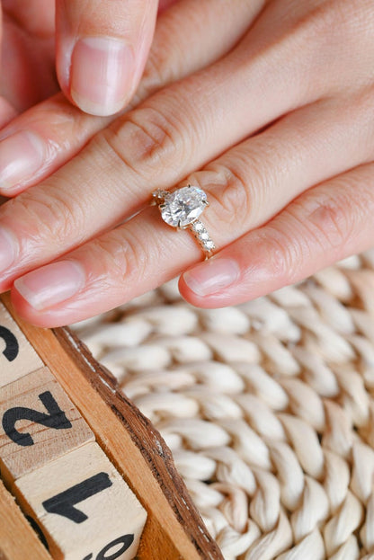 Marquise Cut Cluster Styled Lab Grown Diamond Engagement Ring