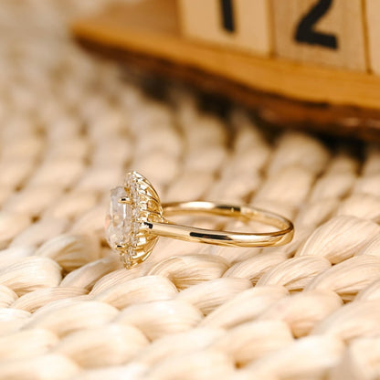 Marquise Cut Cluster Styled Lab Grown Diamond Engagement Ring