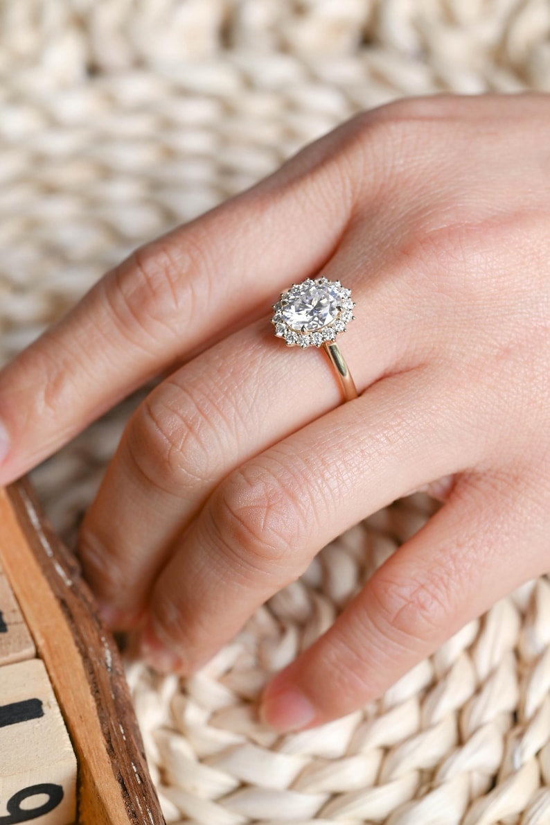 Marquise Cut Cluster Styled Lab Grown Diamond Engagement Ring