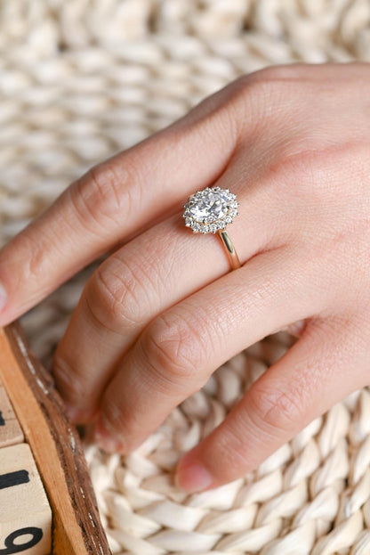Marquise Cut Cluster Styled Lab Grown Diamond Engagement Ring