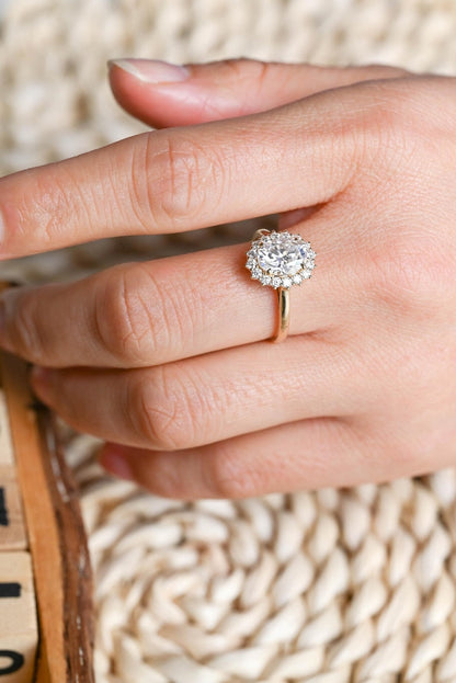 Marquise Cut Cluster Styled Lab Grown Diamond Engagement Ring