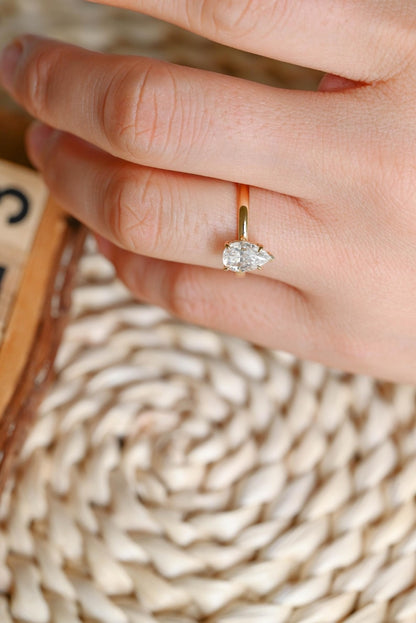 Marquise Cut Cluster Styled Lab Grown Diamond Engagement Ring